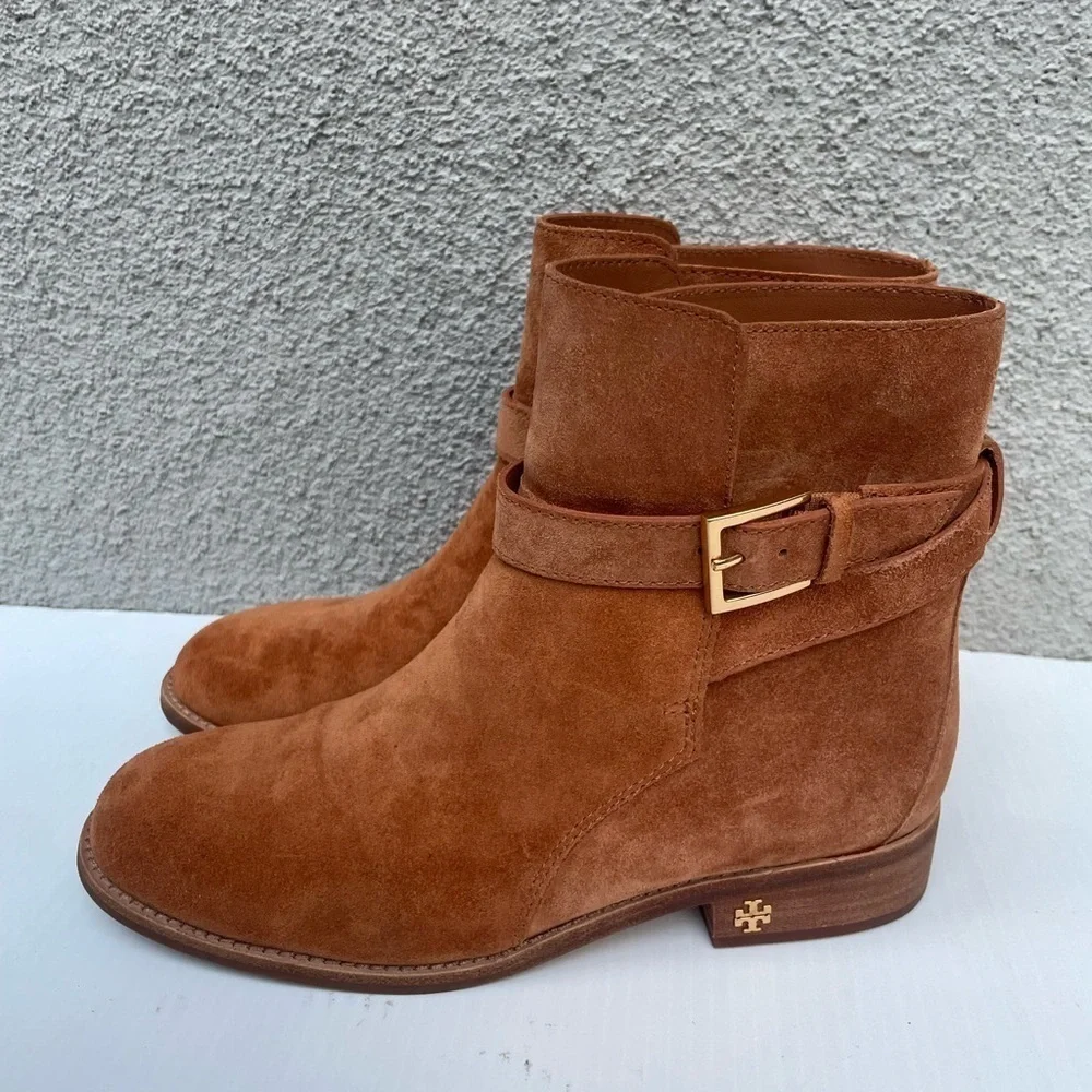 Tory Burch Brooke Ankle Suede Buckle Boot